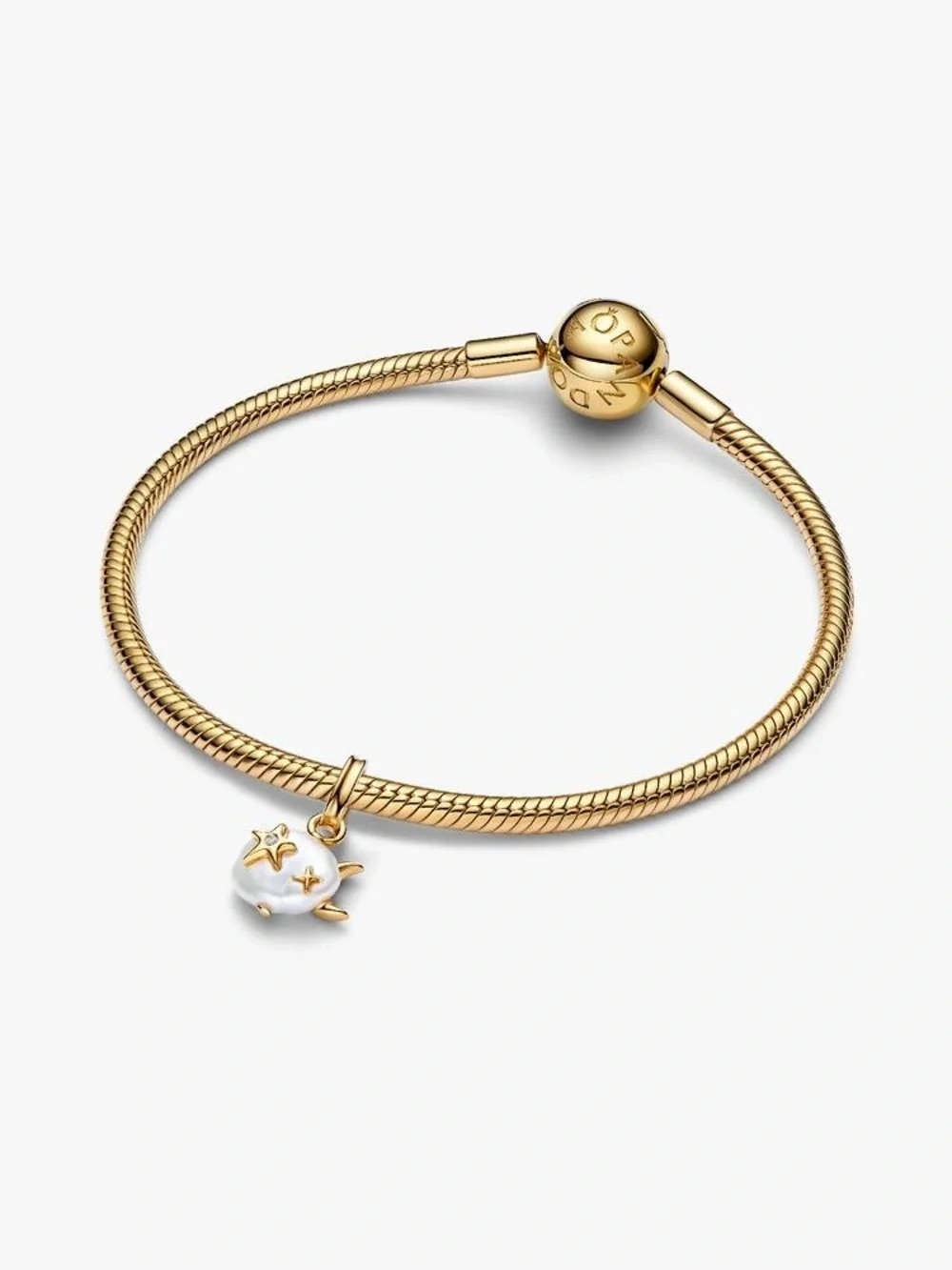 Pandora Gold and White Starfish Charm Bracelet
